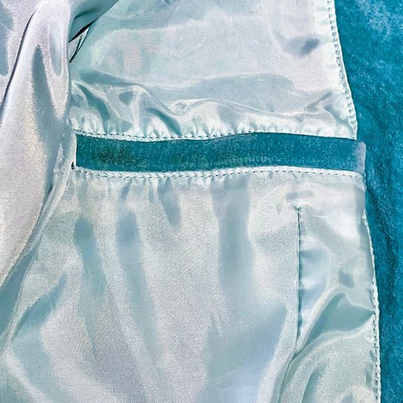 ⭐️HP⭐️RED VALENTINO▪️Light Aqua Blue Seamed Retro Suede Leather Jacket - Picture 7 of 9